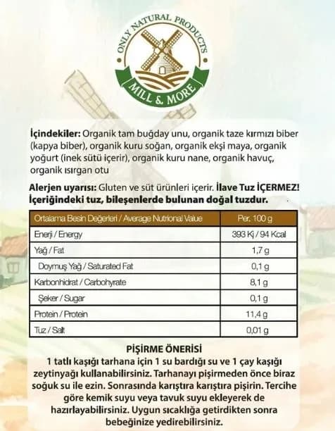 Organik Bebek Tarhanası 400 g +6 Ay