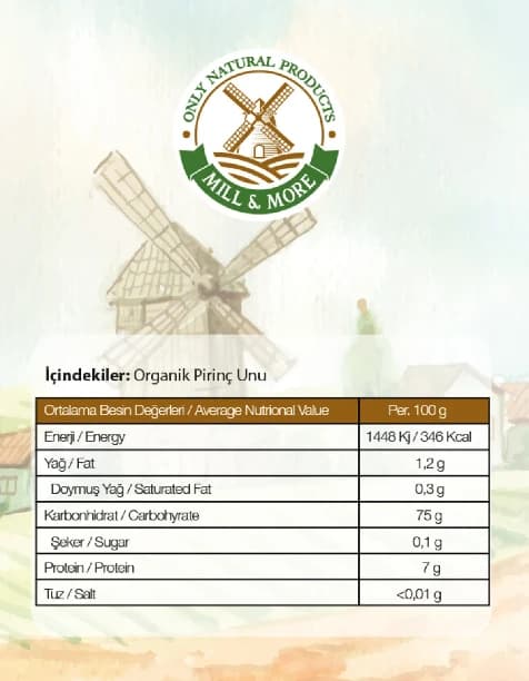 Organik Tam Pirinç Unu 320 g + Organik Bebek İrmiği 330 g Seti