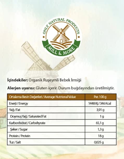 Organik Ruşeymli Bebek İrmiği 250 g + Organik Tam Yulaf Unu 300 g Seti