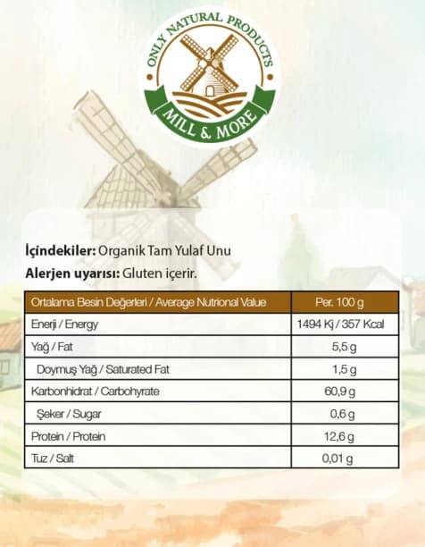 Organik Bebek İrmiği 330 g + Organik Tam Yulaf Unu 300 g Seti