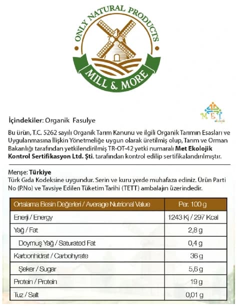 Organik Kuru Fasulye 750 g