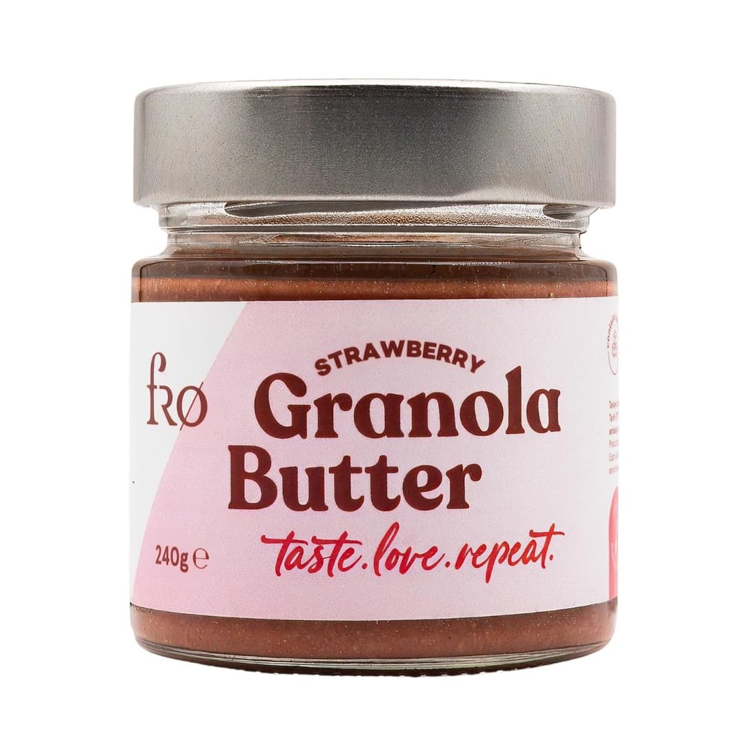 FRO Granola Butter Çilek Glutensiz Şekersiz Vegan Sürülebilir Kahvaltılık Ara Öğün 240gr