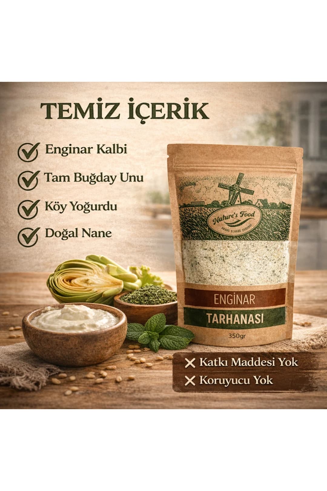 Enginar Tarhanası 350g | Katkısız Doğal İçerik | Hafif & Sindirim Dostu Geleneksel Çorba