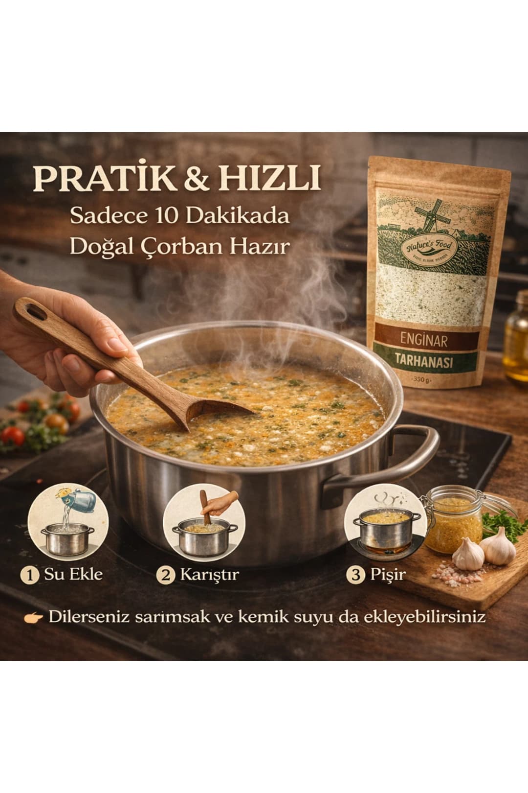 Enginar Tarhanası 350g | Katkısız Doğal İçerik | Hafif & Sindirim Dostu Geleneksel Çorba