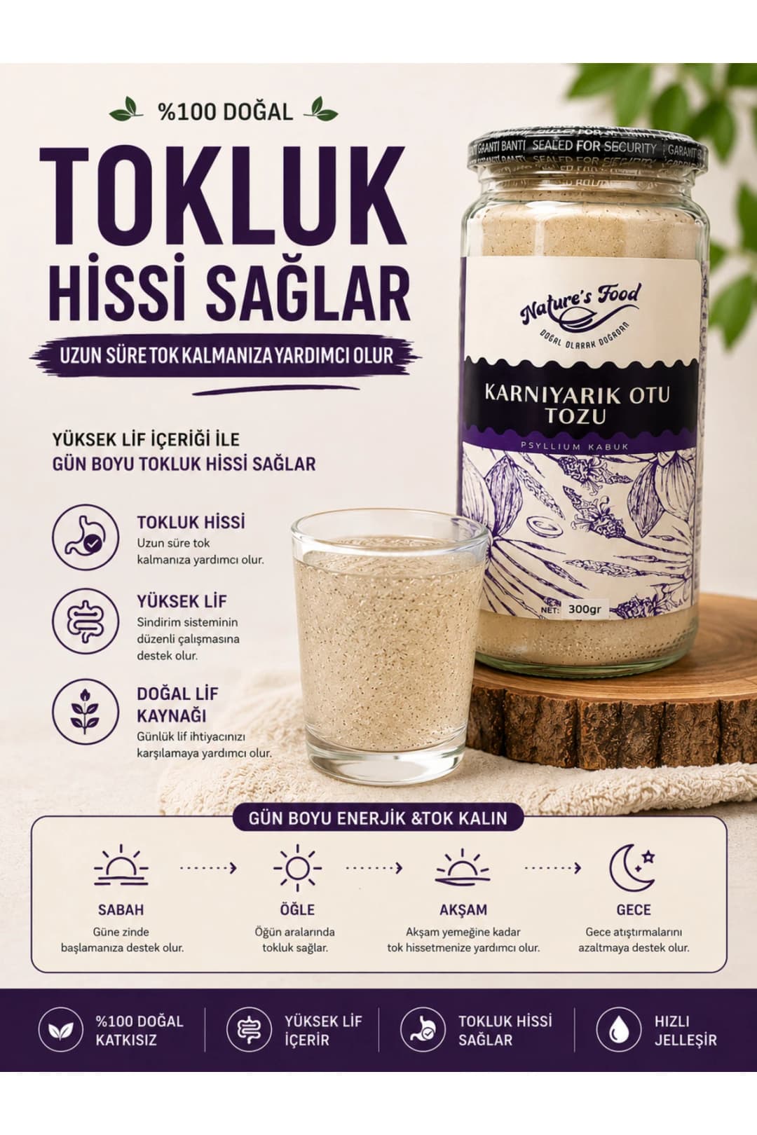 syllium Kabuk Tozu 200 g | %100 Saf Karnıyarık Otu Kabuğu | Yüksek Lif