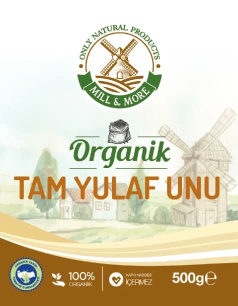 Organik Tam Yulaf Unu 500 g +6 Ay