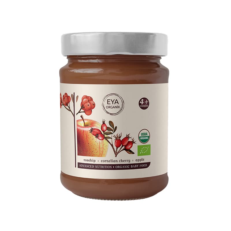 Eya Organik Kuşburnu-Kızılcık-Elma-Limon Püresi 100 Gr