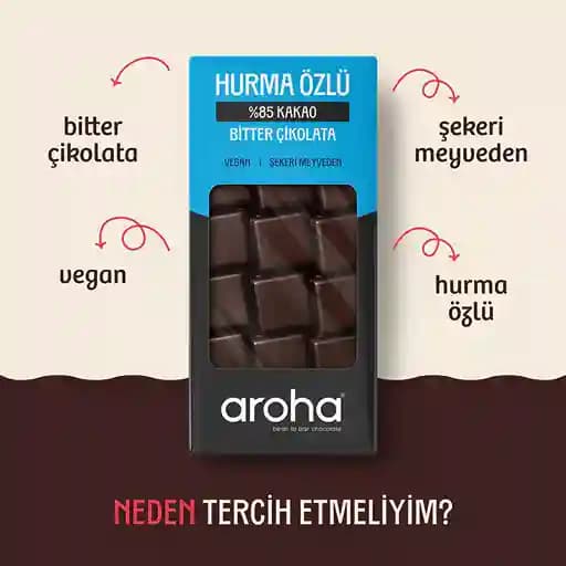 %85 Kakao Hurma Özlü Bitter Çikolata 80 g