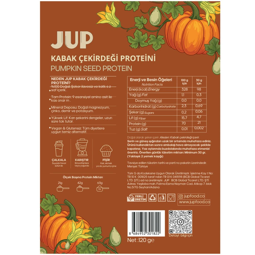 Kabak Çekirdeği Proteini (120x2=240 gr)